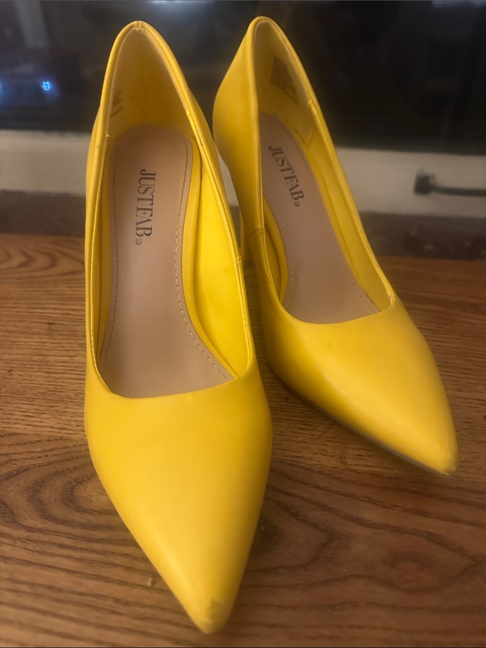 JustFab Yellow Pointed-Toe Pumps